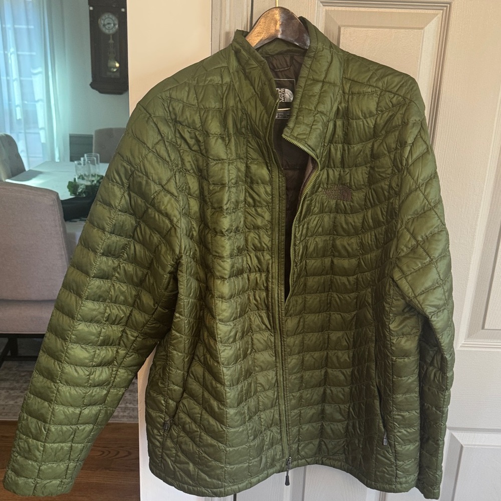 The North Face Olive Green Puffer Jacket